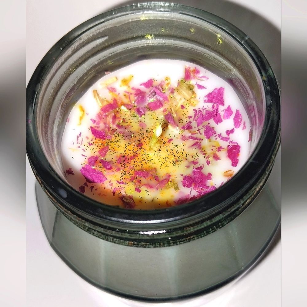 Hand crafted limited edition "MardiGras" candle
